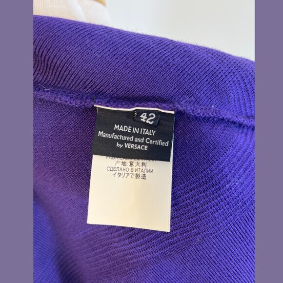 Versace Purple Scoop Neck Wool Sweater - Size 42 - Picture 12 of 13